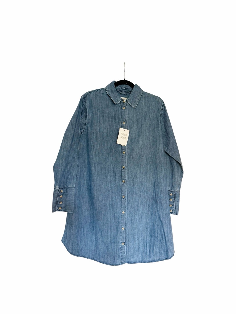 ASOS Denim Shirt Dress US 4 Blue Button Front Long Sleeve 100% Cotton NWT